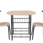 Wow! 3 Piece Metal and Wood Dining Set! ONLY $74! Thumbnail