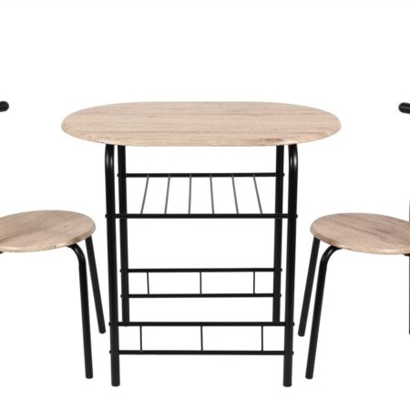 Wow! 3 Piece Metal and Wood Dining Set! ONLY $74! Thumbnail