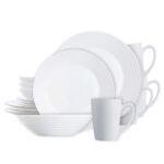 ONLY $25! 16-Piece Opal Rim Glass Dinnerware Set in White Thumbnail