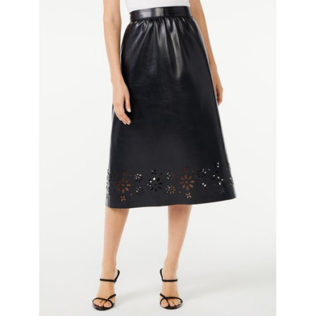Price drop! Women’s Faux Leather Midi Skirt only $14! Thumbnail