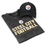 Price drop! Men’s Pittsburgh Steelers Shirt and Adjustable Hat Combo Set ONLY $23! Thumbnail