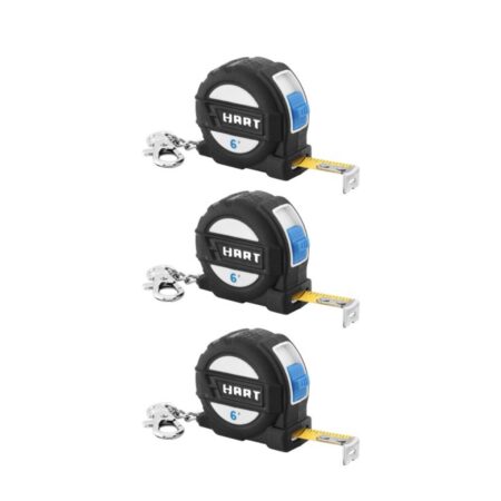 ONLY $5! HART 3-Pack 6-Foot Compact Tape Measure Keychain Thumbnail