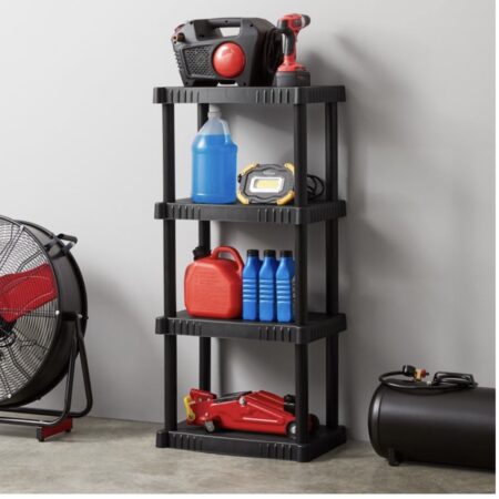 ONLY $22! Hyper Tough 4 Shelf Plastic Garage Shelving Unit Thumbnail