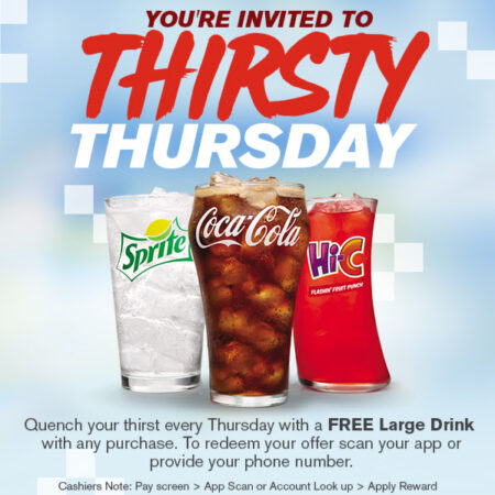 FREE Large Drink at Checker’s & Rally’s! Thumbnail