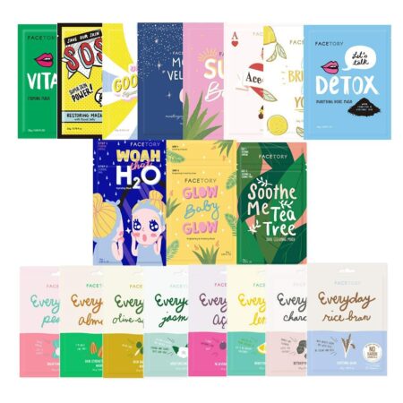 PRICE DROP! FaceTory 19 Facial Sheet Mask Collection 19 PACK ONLY $17.99! Thumbnail