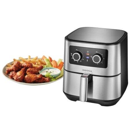 Only $34.99! Insignia- 5 Qt. Analog Air Fryer Stainless Steel! Thumbnail