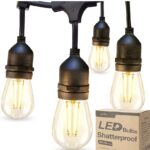 LED Outdoor String Lights 48FT with 2W Dimmable Edison Vintage Shatterproof Bulbs $31.99! Thumbnail