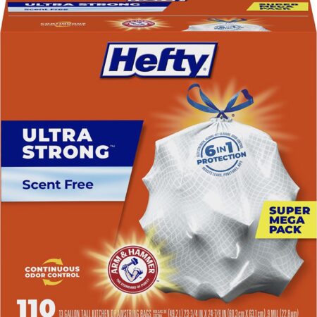 RUN DEAL! Hefty Ultra Strong Trash Bags 13 Gallon, 110 Count ONLY $13! (Was $21) Thumbnail