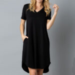 Price drop! Comfy V Neck Pocket Dress only $14.99! Thumbnail