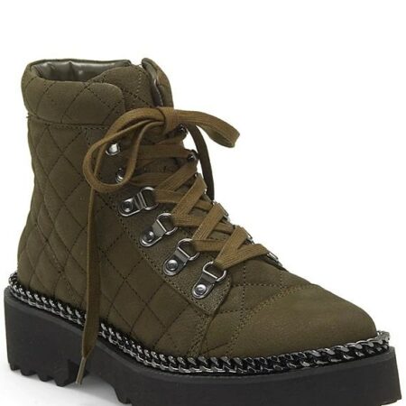 Vince Camuto Quilted Suede Lace-Up Chunky Lug Sole Hiker Boots  ONLY $29! (WAS $119) Thumbnail