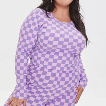 HOT DEAL! ONLY $5! 2 PC SET Plus Size Checkered Tee & Biker Short Set Thumbnail