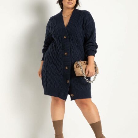 So cute! Plus size Novelty Stitch Cardigan Sweater Dress  NOW $29 (was $99) Thumbnail