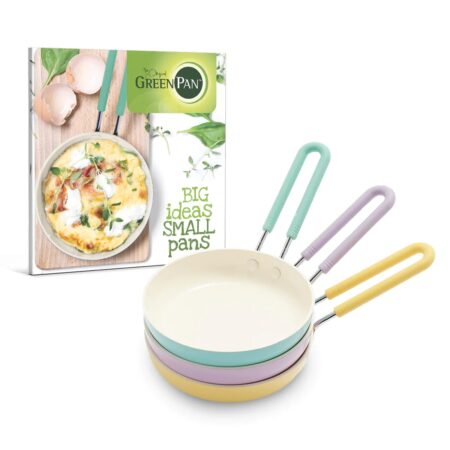 MINI CERAMIC NONSTICK 5″ FRYPANS 3pc Set + COOKBOOK NOW $24 Thumbnail