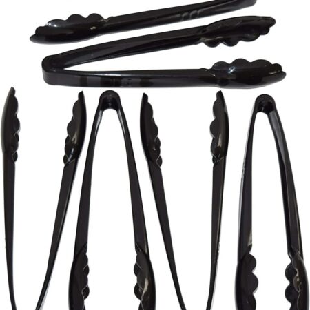 6 Heavy Duty Black Serving Tongs  9 Inch Plastic Disposable Tongs (Оne Расk) NOW $9.75! Thumbnail