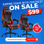 Adjustable Height Gaming Chair with Footrest ONLY $99! Thumbnail