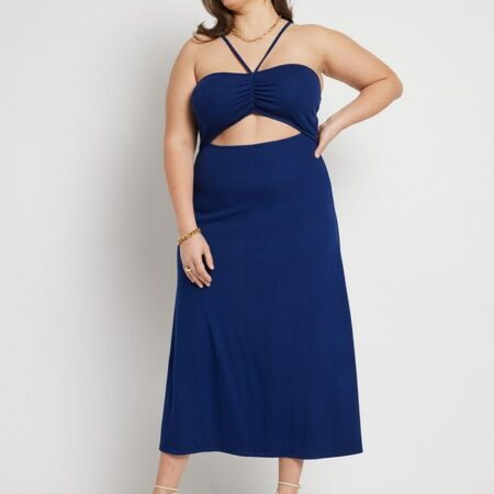 Ribbed Dress With Halter Neck ONLY $5.97 (WAS $99)! Thumbnail