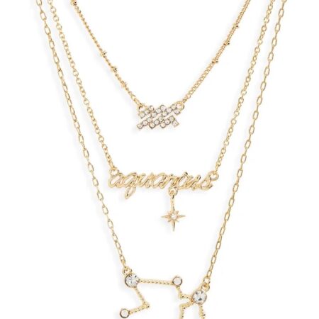Crystal Zodiac Triple Layer Pendant Necklace ONLY $5.97! Thumbnail