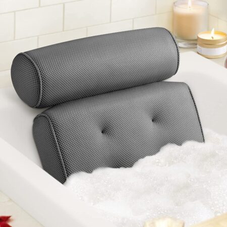 Bathtub Pillow with 6 Non-Slip Suction Cups,15×14 Inch, Extra Thick Thumbnail
