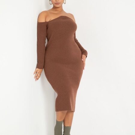ONLY $29! Plus Size Shaped Neckline Off The Shoulder Dress Use Code: LOVEIT Thumbnail