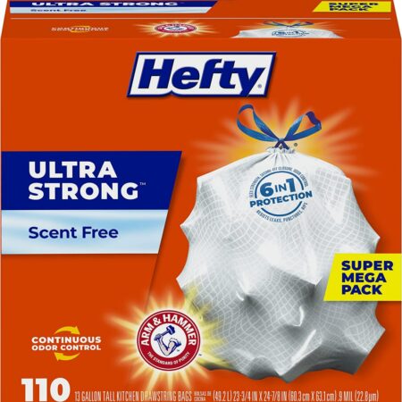 PRICE DROP! Only $12.87! Hefty Ultra  Tall Kitchen Trash Bags, Unscented, 13 Gallon, 110 Count Thumbnail