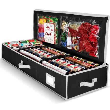 PRICE DROP! $19 Gift Wrap Organizer, Wrapping Storage Bag w/Useful Pockets  Fits up to 24 Rolls Thumbnail