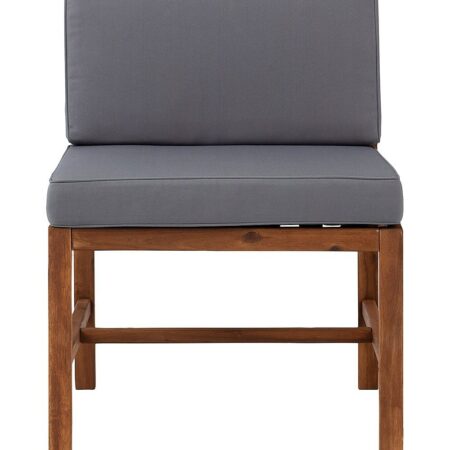 RUNDEAL! Walker Edison  Brown Outdoor Acacia Modular Armless Chair ONLY $38! (WAS $459) Thumbnail