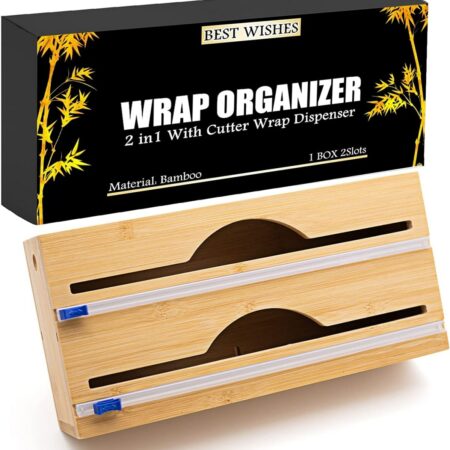 Save 58% off ! 2 in 1 Bamboo Wrap Dispenser with Cutter & Label ONLY $9.99! Thumbnail