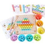 33% off! Wooden Peg Board Beads Game, Puzzle Color Sorting Stacking SALE: $13 (was $19) Thumbnail