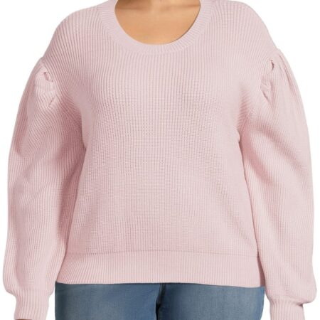 NOW $10 (WAS $22)  Women’s Plus Size Puff Sleeve Sweater Thumbnail