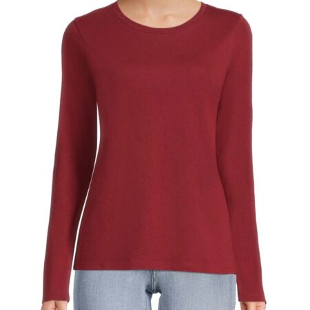 Women’s Crewneck Tee with Long Sleeves ONLY $6.98  10 COLORS AVAILABLE Thumbnail