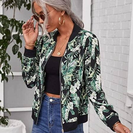 Women’s Long Sleeve Floral Print Bomber Jackets starting at $19.99! Thumbnail