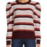 Time & Tru Women’s Striped Puff Sleeve Sweater NOW $14.98 (was $23.98) Thumbnail