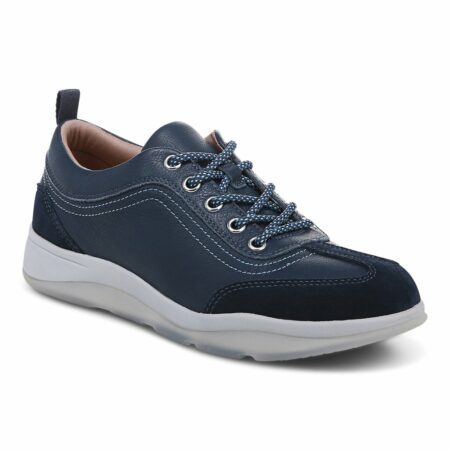 Vionic Navy Nyla Tumble Leather Sneaker NOW $79 (was $149) Thumbnail