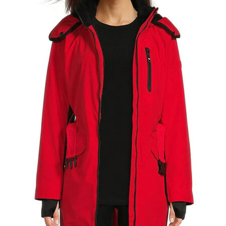 NOW $55.65 Michael Kors Belted Fleece Lined Anorak Hooded Coat (WAS $159) Thumbnail