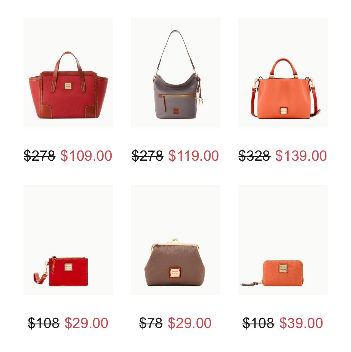 Lots of Dooney & Bourke handbags on sale. A lot of bags are UNDER $50 ...
