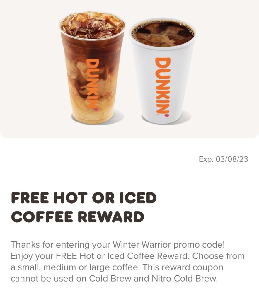 Run DEAL! FREE LARGE Coffee at Dunkin!! One Cute Couponer