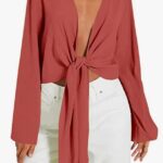 Tie Front Knot Wrap Tops NOW $12.99 (was $25.99) Thumbnail