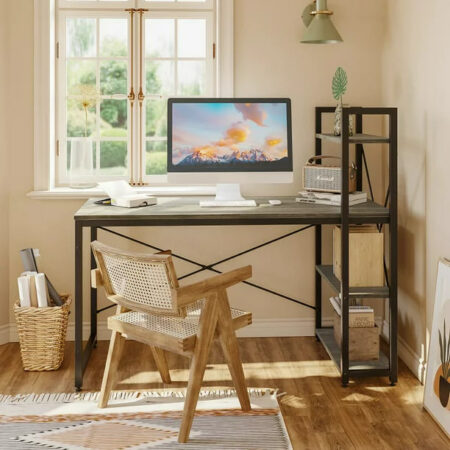 Hot deal! 55 inch Computer Desk with 4-Tier Shelves Now $105.99 (was $239.99) Thumbnail