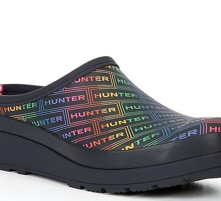 Hunter Logo Print Platform Wedge Clogs NOW $33 ( WAS $95) Thumbnail