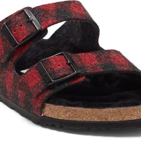 Arizona Plaid Genuine Shearling Slide Sandal (Men) BIRKENSTOCK ONLY $35!! Thumbnail