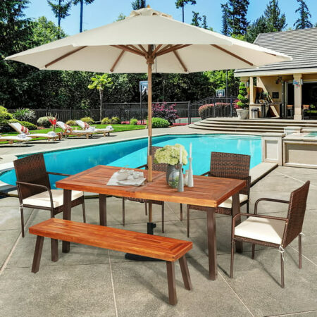 Costway Rectangular Acacia Wood Indoor & Outdoor Dining Table Now $179.99 (was $311) Thumbnail