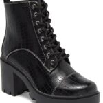 HOT DEAL! Croc-Embossed Combat Boot (Women) by Azalea Wang ONLY $14.99 (was $69) Thumbnail