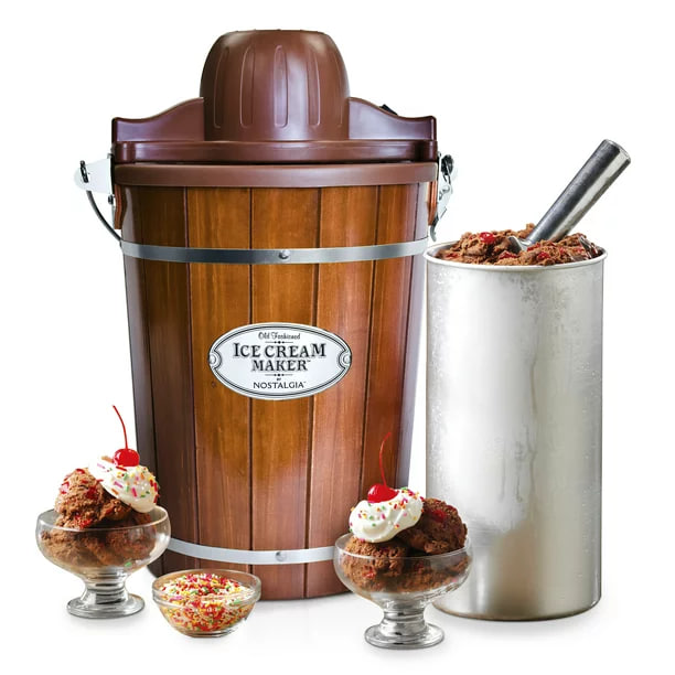 Nostalgia 6-Quart Wood Bucket Ice Cream Maker Now $58.00 (was $99.99 ...