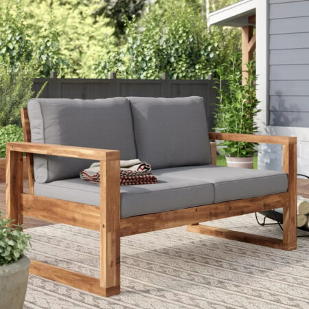 Norris 52” Wide Outdoor Loveseat with Cushions by Sand & Stable NOW $359.99 (was $919) Thumbnail