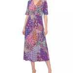 Women’s Mixed-Print Twist-Front Midi Dress $59 (was $79) Thumbnail