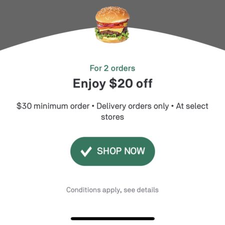 HURRY! TAKE $20 OFF YOUR NEXT POSTMATES ORDER! Thumbnail