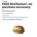 FREE McDonald’s McChicken <br>Sandwich Today only! Thumbnail