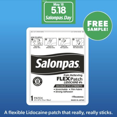 FREE Salonpas Lidocaine FLEX Patch Sample Thumbnail