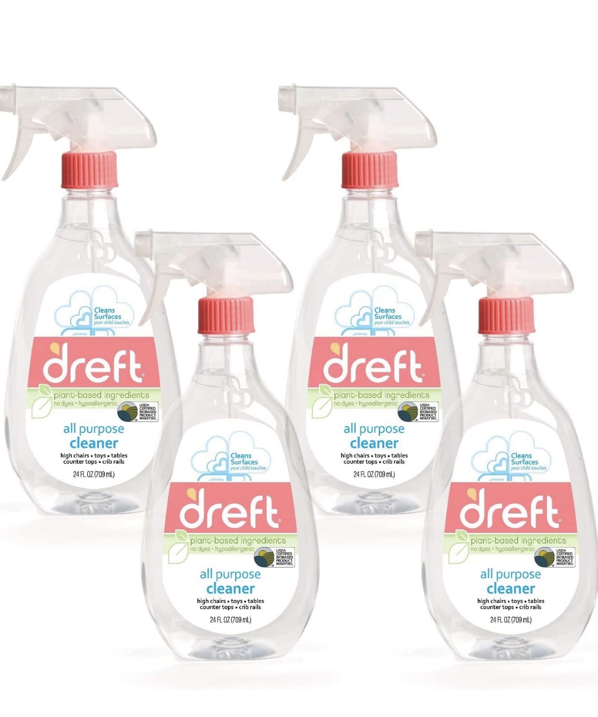 Dreft Cleaning Supplies, All Purpose Cleaner 24 oz Pack of 4 15.88