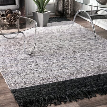 Price drop! nuLOOM Otha Modern Leather Tassel Area Rug Now $41 (was $189) Thumbnail